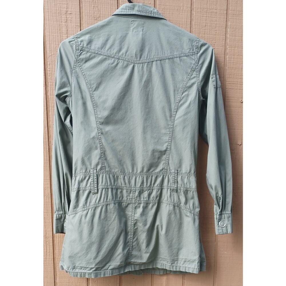 Sage Green Utility Military Shirt Jacket Snap Front Cotton Small Gorpcore - Picture 5 of 8